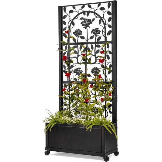 Trellis Planter Box For Outdoor Privacy Screen Patio Garden