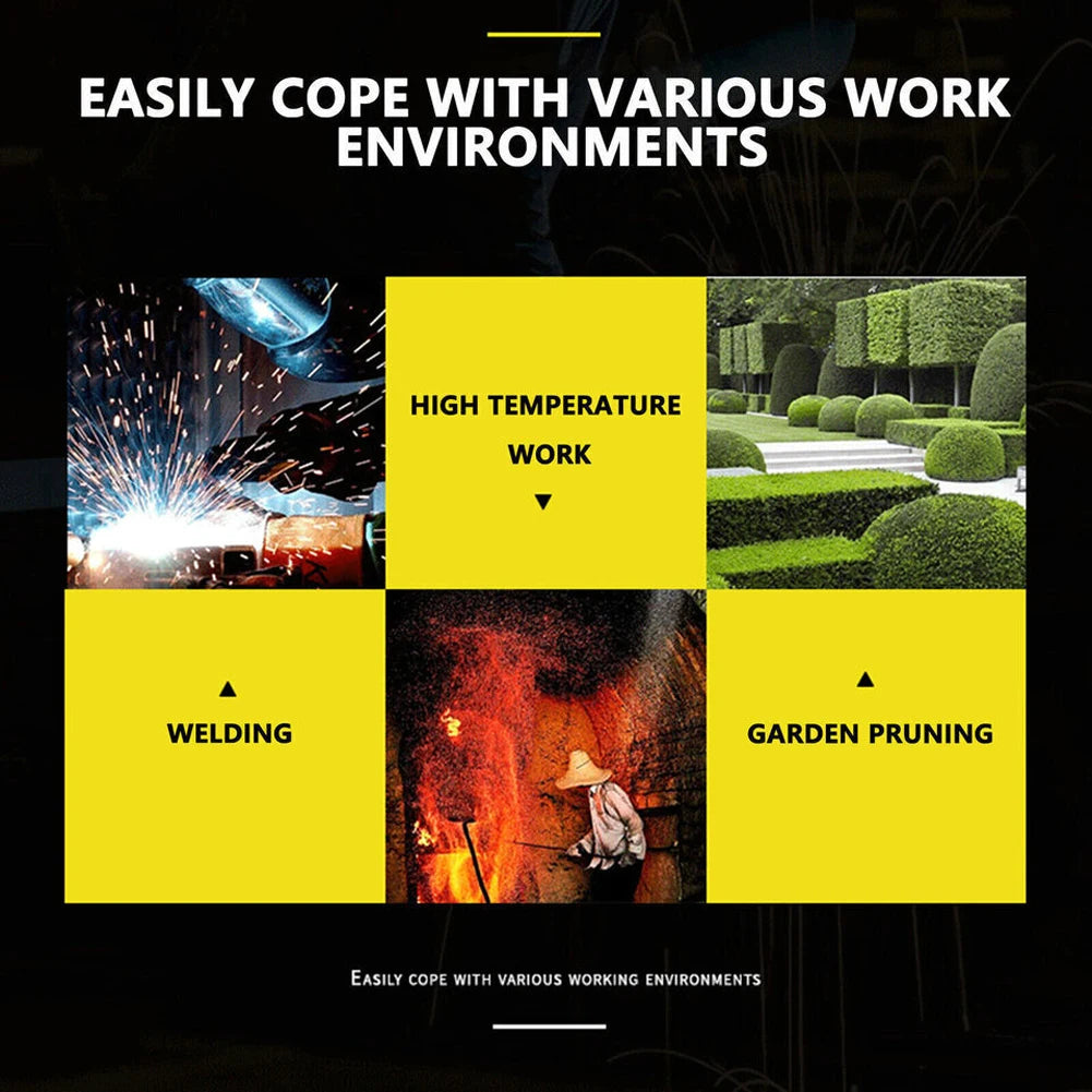 Long Thorn Proof Gardening Gloves With Leather Forearm Protection