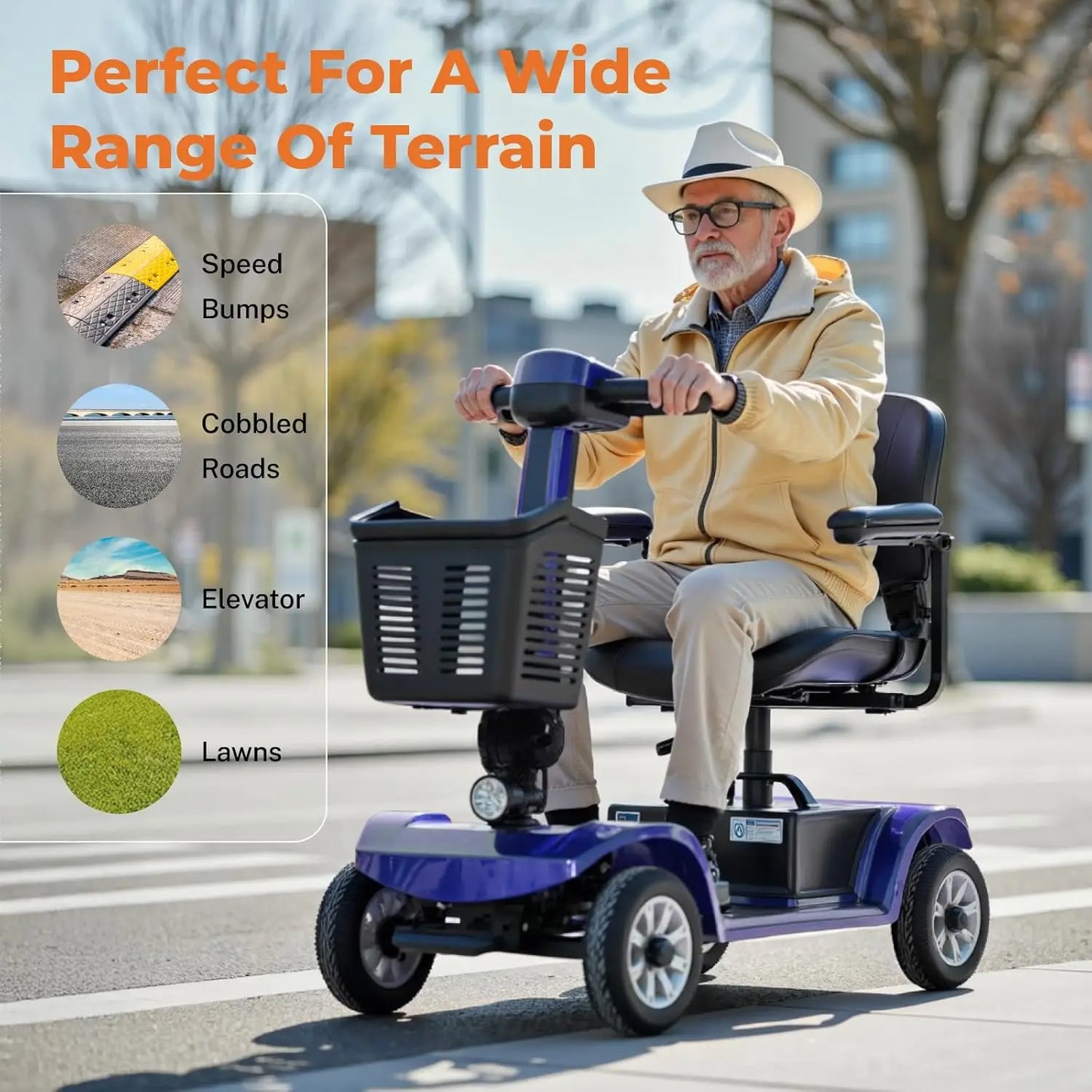 Mobility Scooter for Adults and Seniors with Long Range Battery
