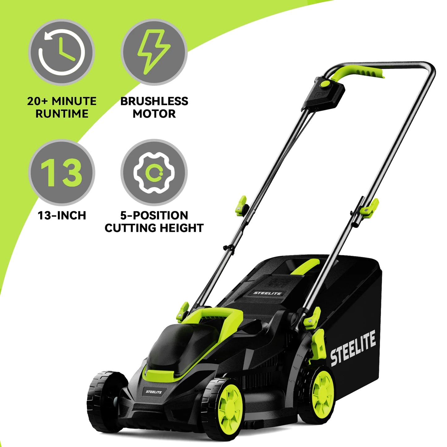 Deli 2 In 1 Cordless Electric Lawn Mower Brushless