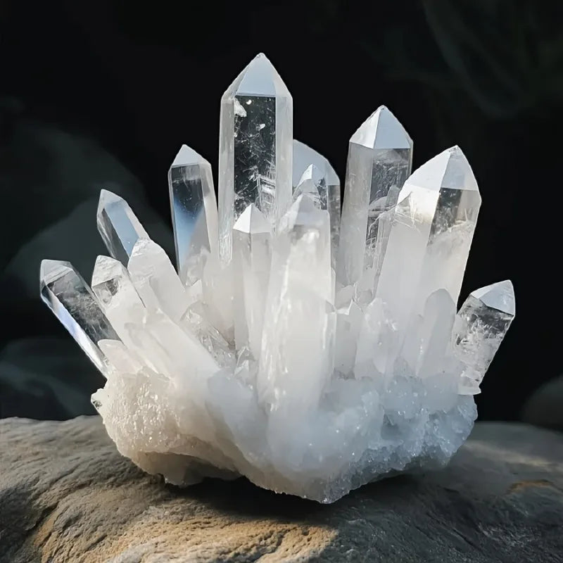 CrystalHola Clear Quartz Crystal Cluster Healing Crystal Ornament