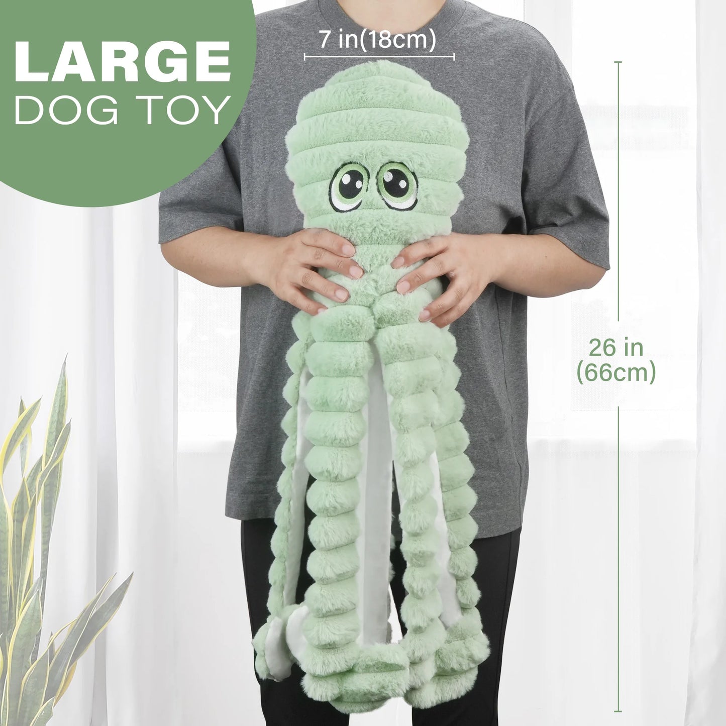 Octopus Design Squeaky Plush Dog Toy For Small Medium Dogs