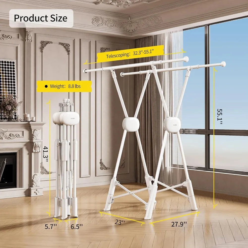 DAFIFY Heavy Duty Extendable Clothes Drying Rack With Two Modes