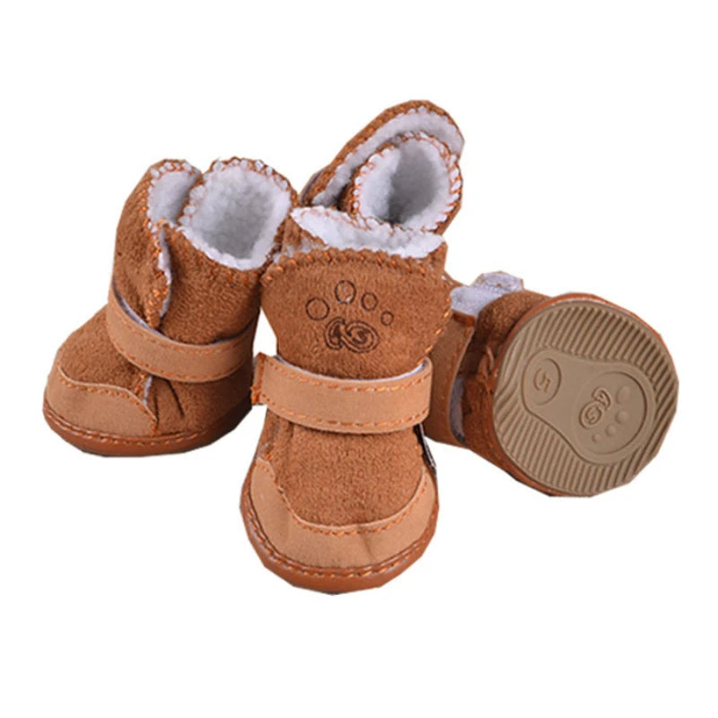 NONECN Pet Dog Shoes 4Pcs Thick Warm Rain Snow Boots