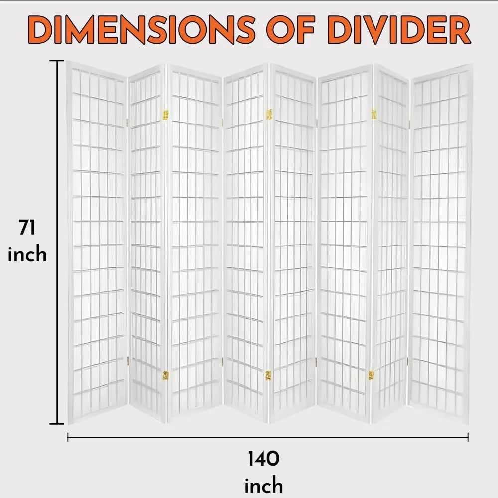 ZHUOTING Japanese Style Room Screen Divider Panel Foldable
