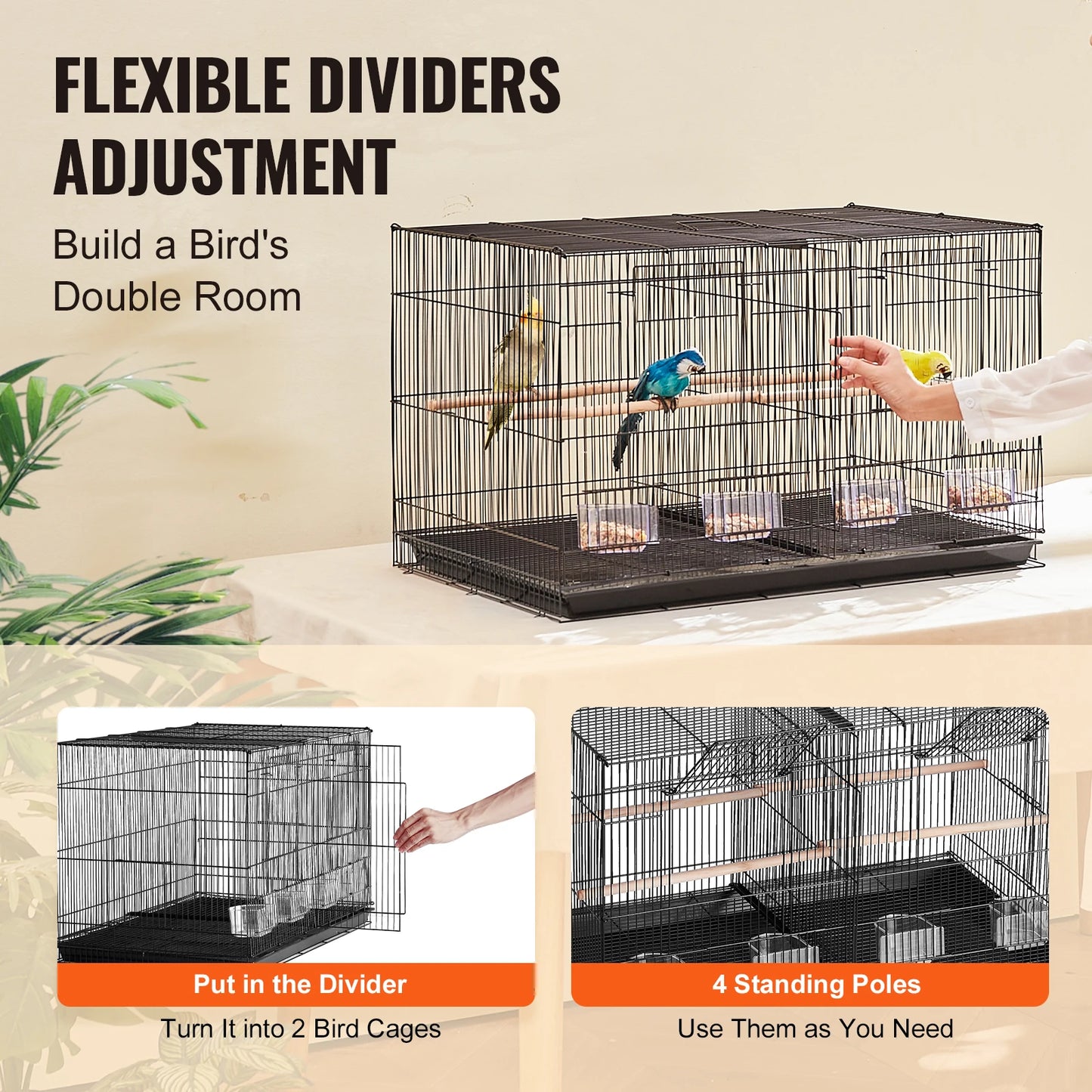 SucceBuy Flight Birdcage Stackable Divided Travel Perch