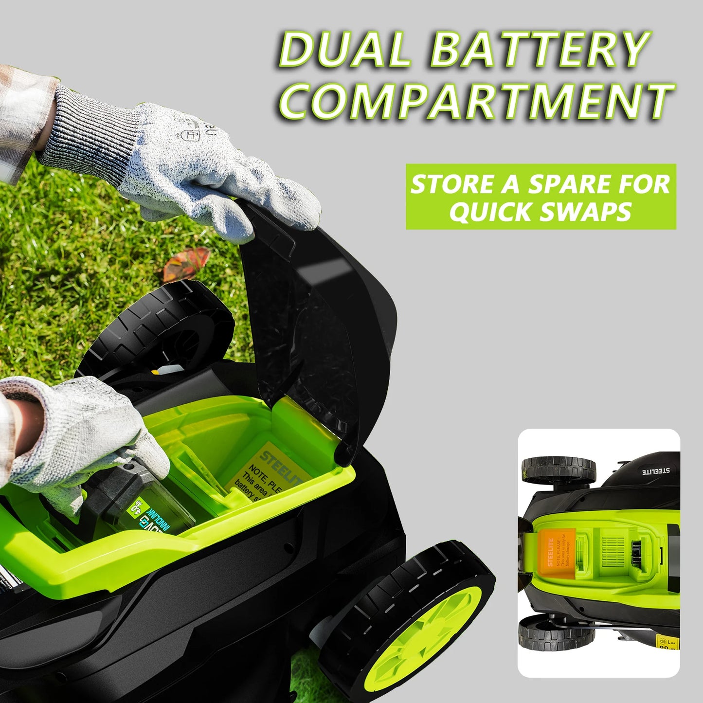 Deli 2 In 1 Cordless Electric Lawn Mower Brushless