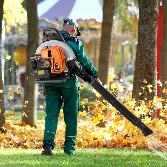 Bymaocar Gas Leaf Blower 2 Stroke Backpack Blower 6800 RPM