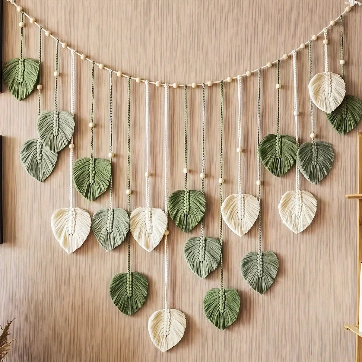 Modern Woven Wall Decor Leaves Bohemian Home Accent