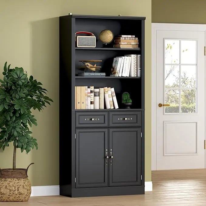 HUANZHUANG Set of 2 Bookshelves with Adjustable Shelves
