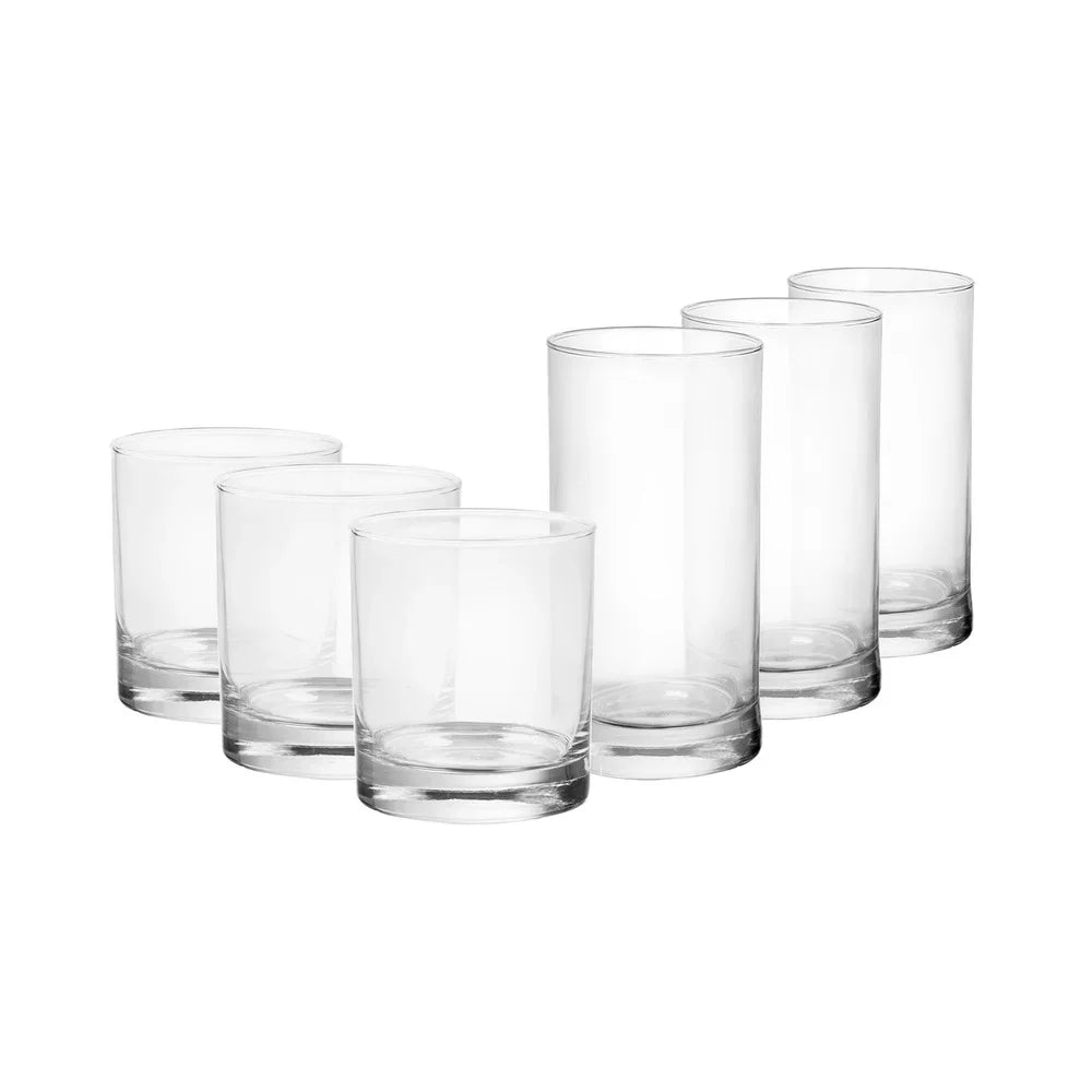 NONEDrinkware 12 Piece Clear Drinkware Set Highball Glasses