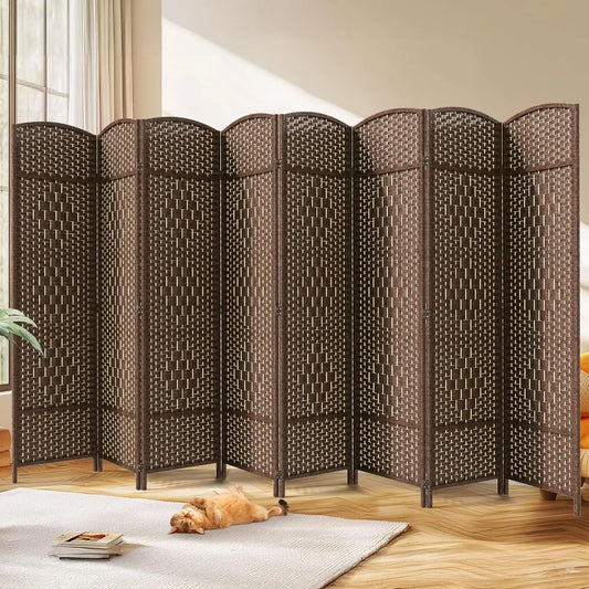 Folding Privacy Screen Freestanding Room Divider Diamond Double Weave