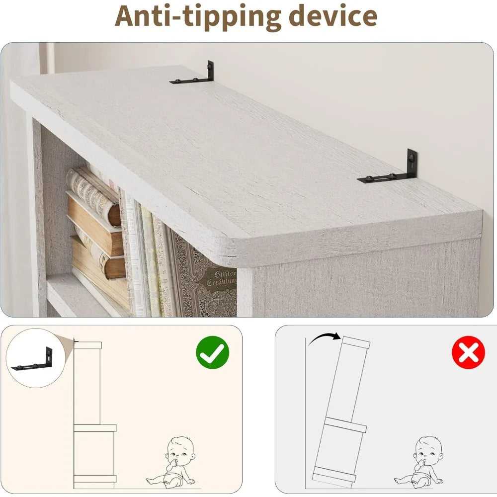 MKDK 5 Tier Flip Flop Bookcase Storage Shelf