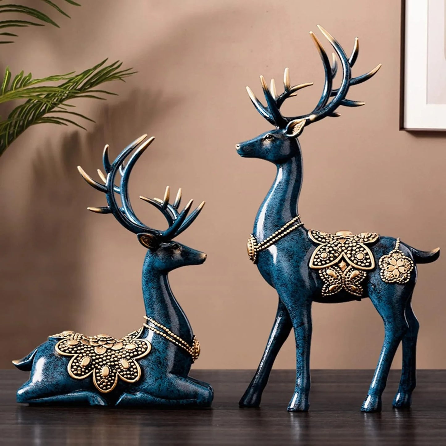 Retro Style Christmas Reindeer Figurines For Home Decor