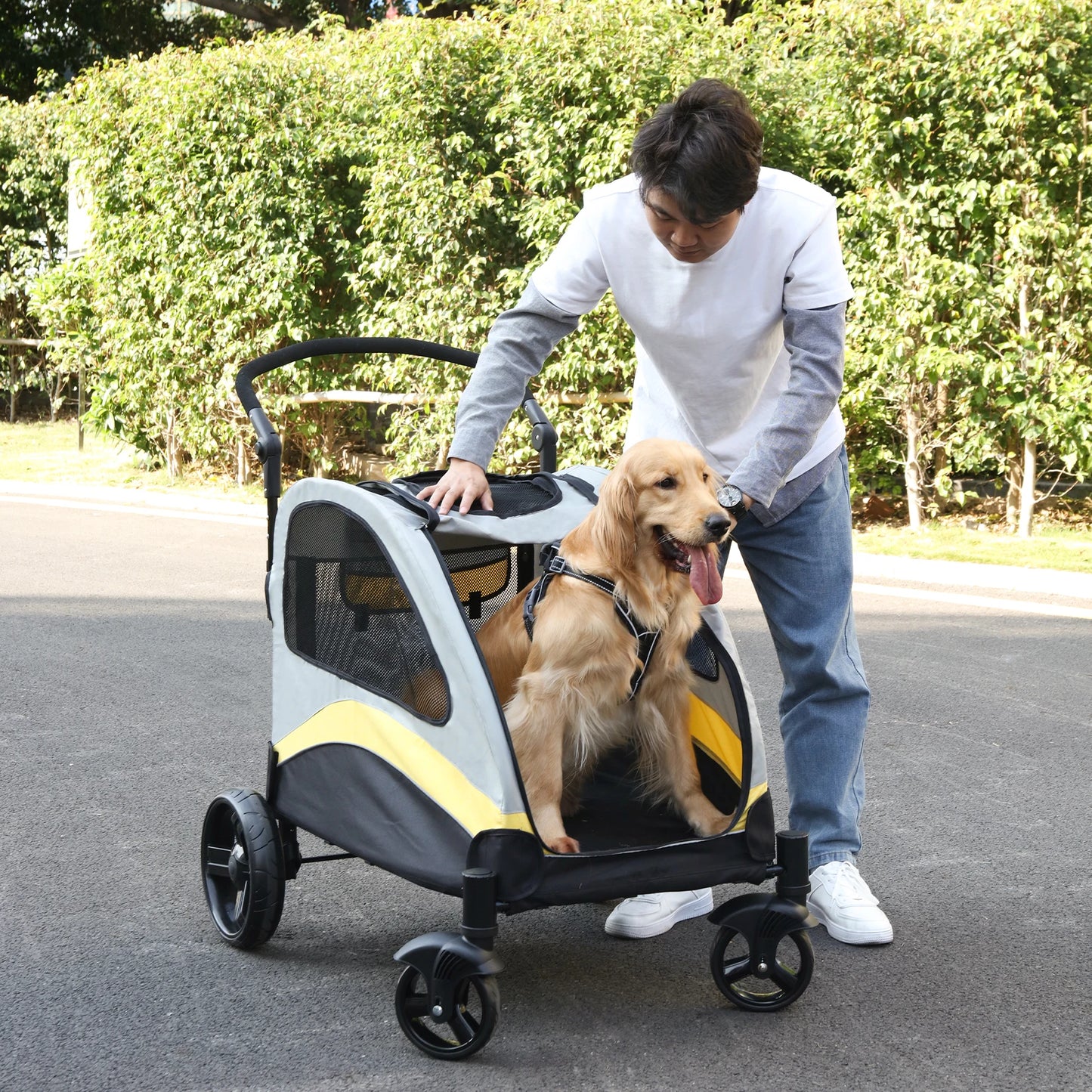 Dog Stroller Pet Jogger Wagon Foldable Travel Trolley Carrier