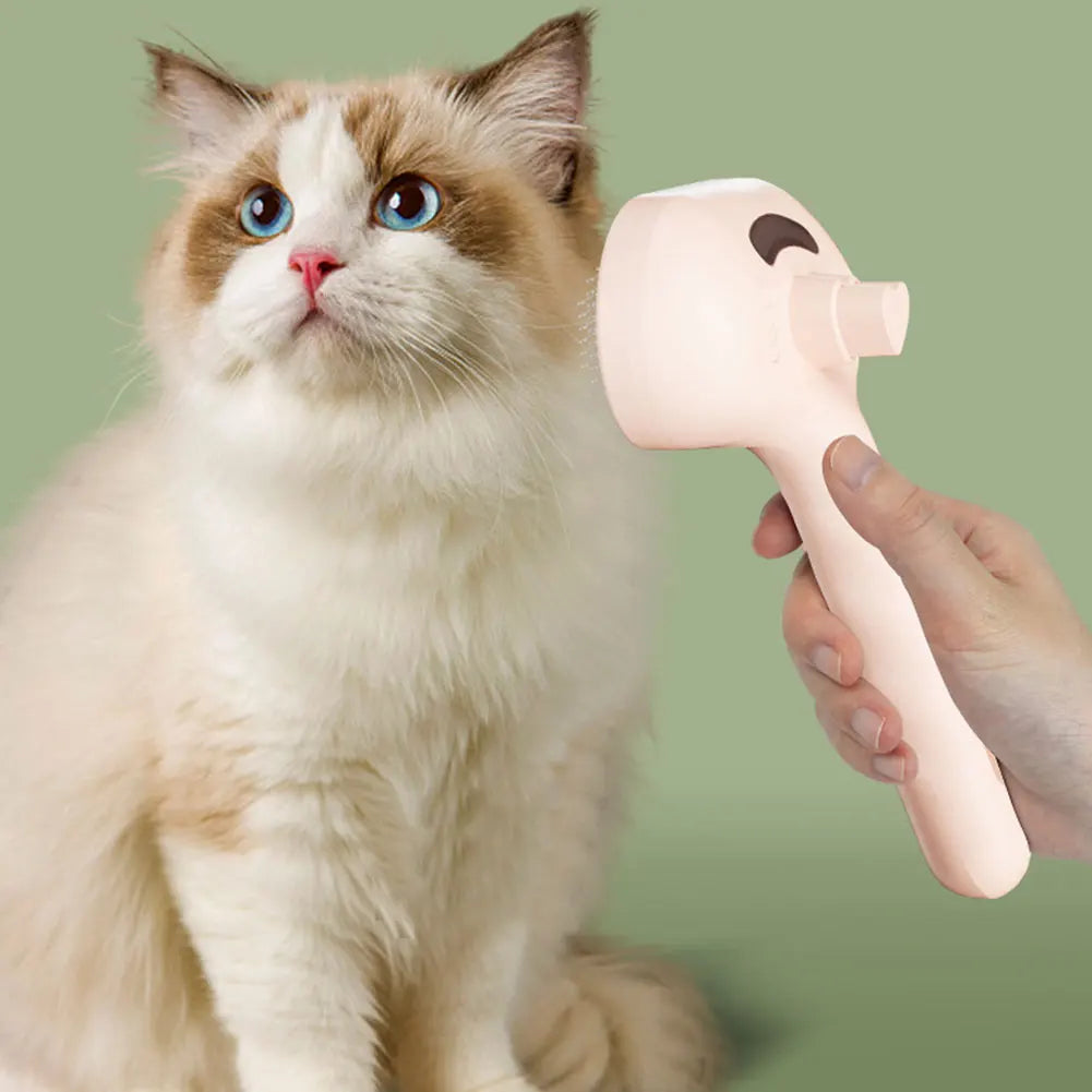 APWIKOGER 3 In 1 Cat Steam Brush With Release Button For Pets