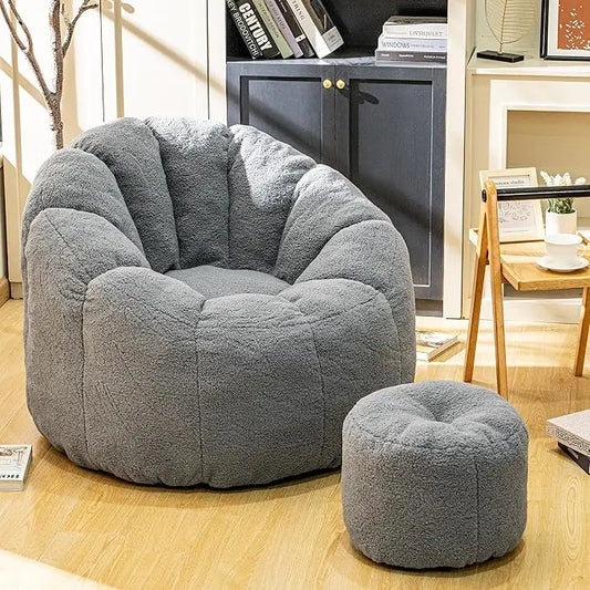 FEICHENG Bean Bag Chair With Ottoman For Indoor Relaxation