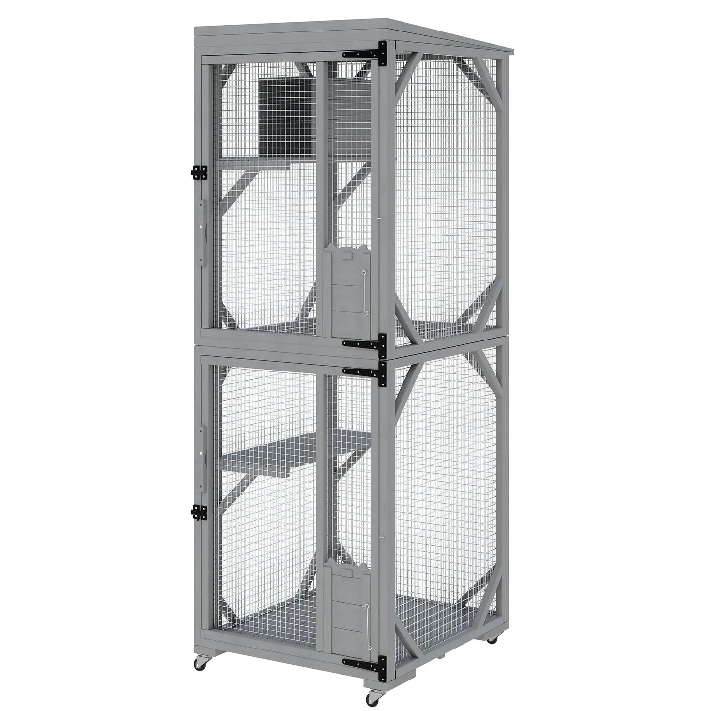 HiMISSC Outdoor Catio Enclosure With Lockable Wheels Weatherproof