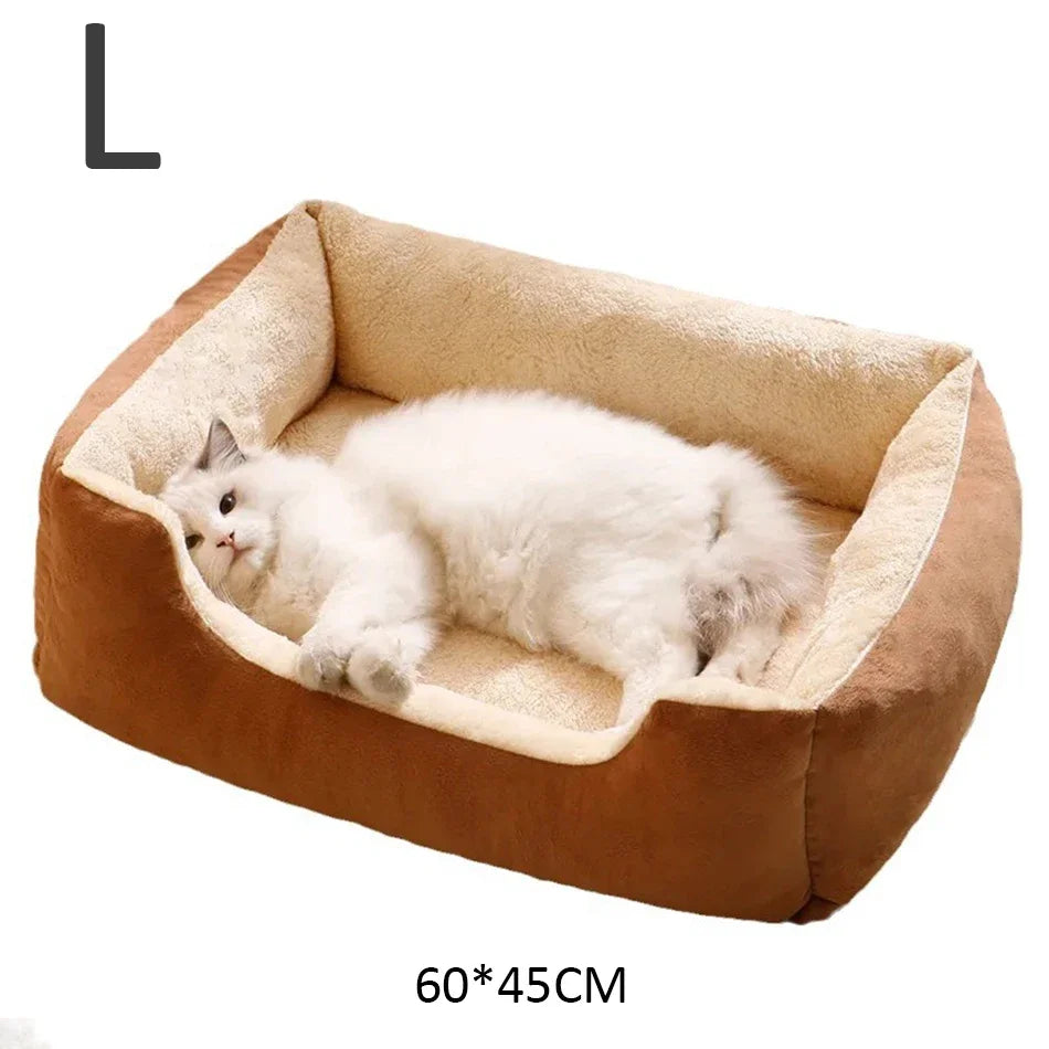 Cozy Plush Cat Bed For Cats And Kittens With House