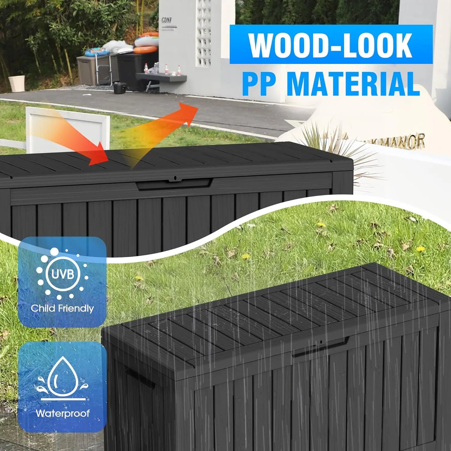 Outdoor Storage Deck Box Waterproof For Patio Furniture And Tools
