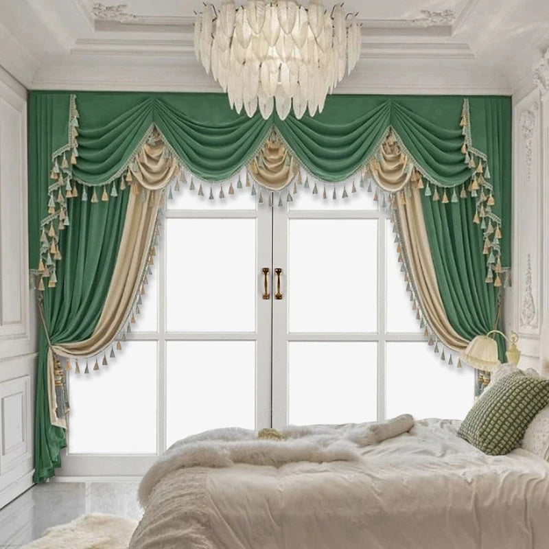 Zhejiang Flannelette Curtain TwoPiece Solid Color Shading Drapes Living Room