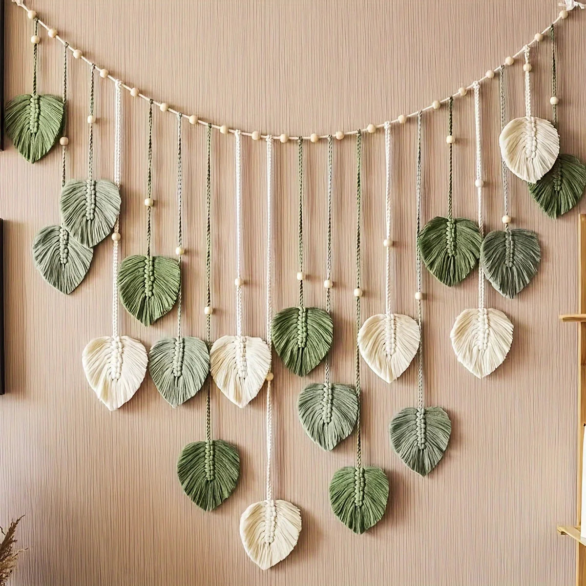 Modern Woven Wall Decor Leaves Bohemian Home Accent