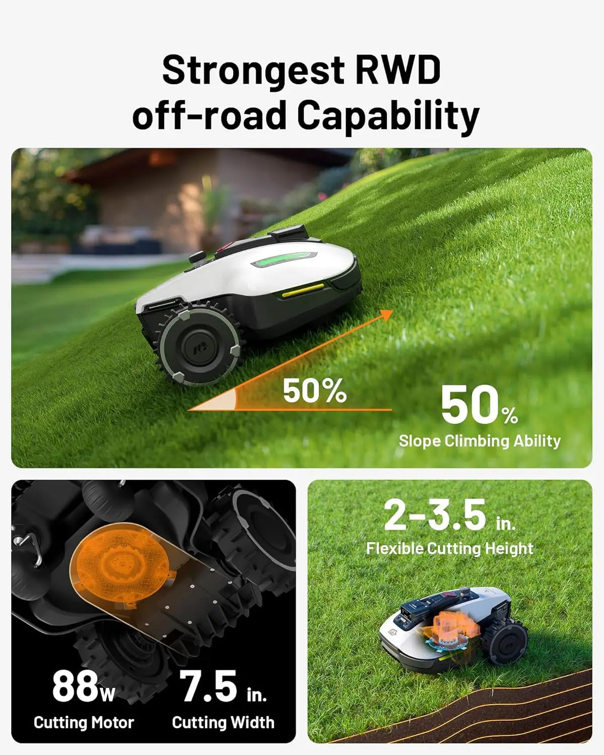 YUKA Mini 500H Robotic Lawn Mower With AI Vision RTK