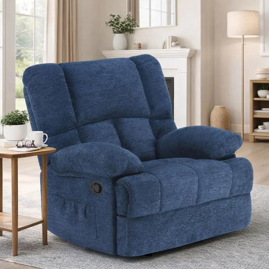 Oversized Rocker Recliner Chair With Adjustable Backrest