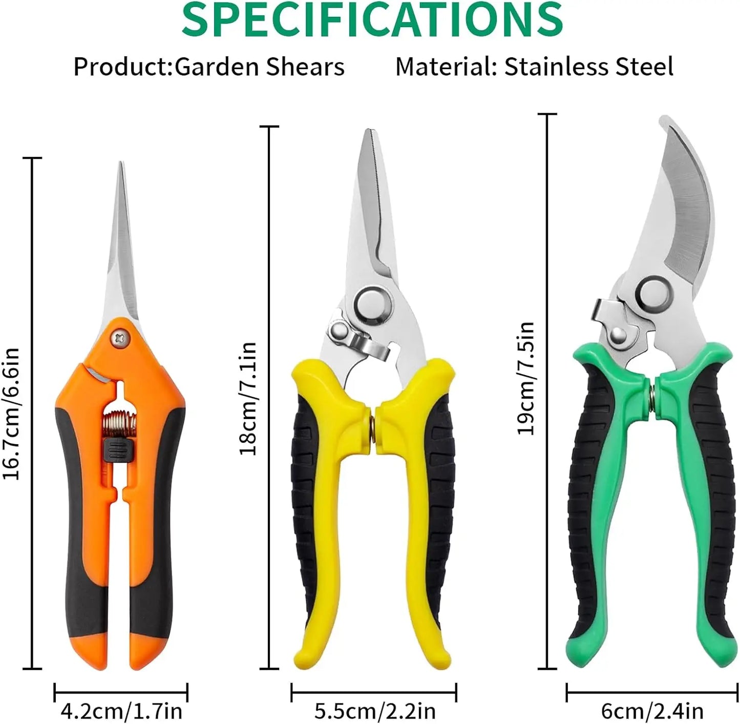 Stainless Steel Garden Pruning Shears And Clippers For Gardening