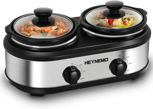Iosn Double Slow Cooker Buffet Servers And Warmers Dual Pot