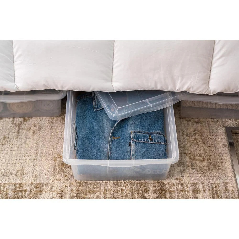 Durable Clear Plastic Underbed Storage Box For Storing Items