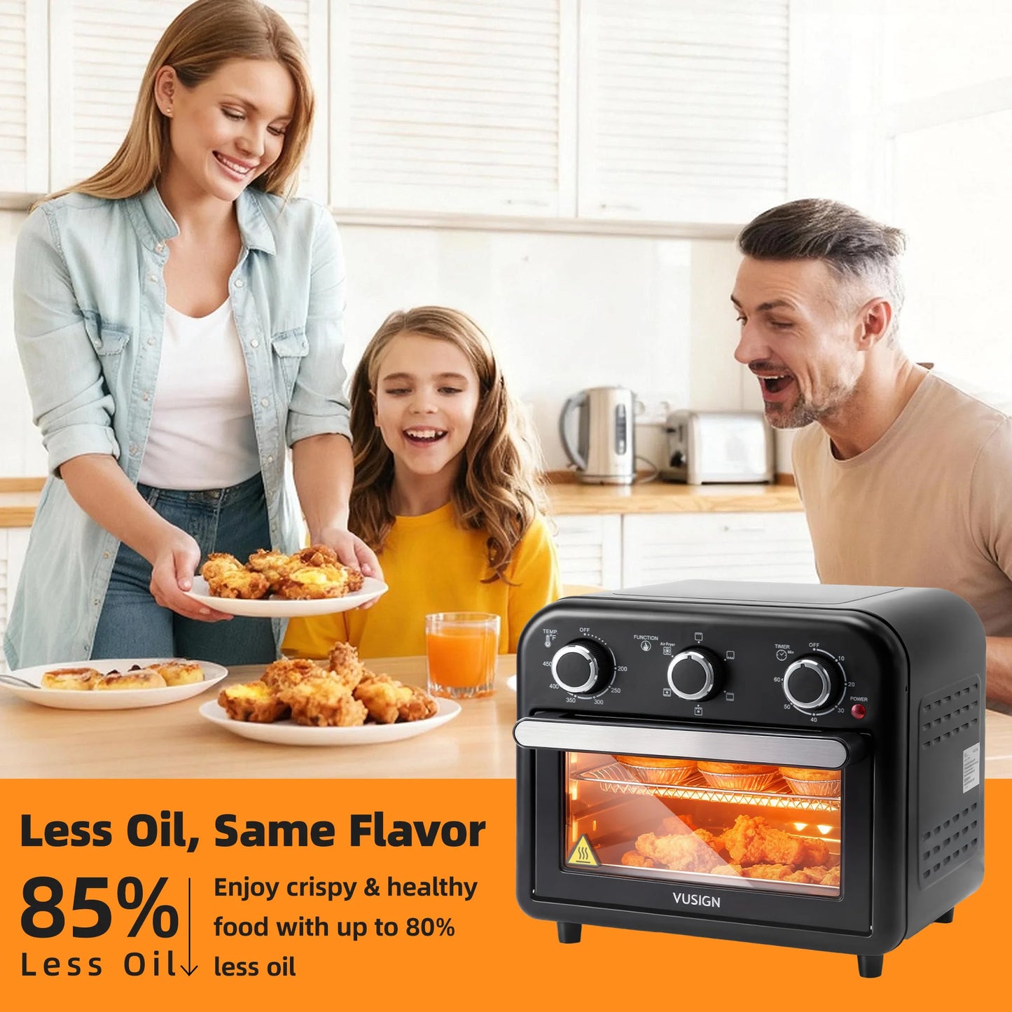 Deli 1300W Six In One Air Fryer Toaster Oven Convection