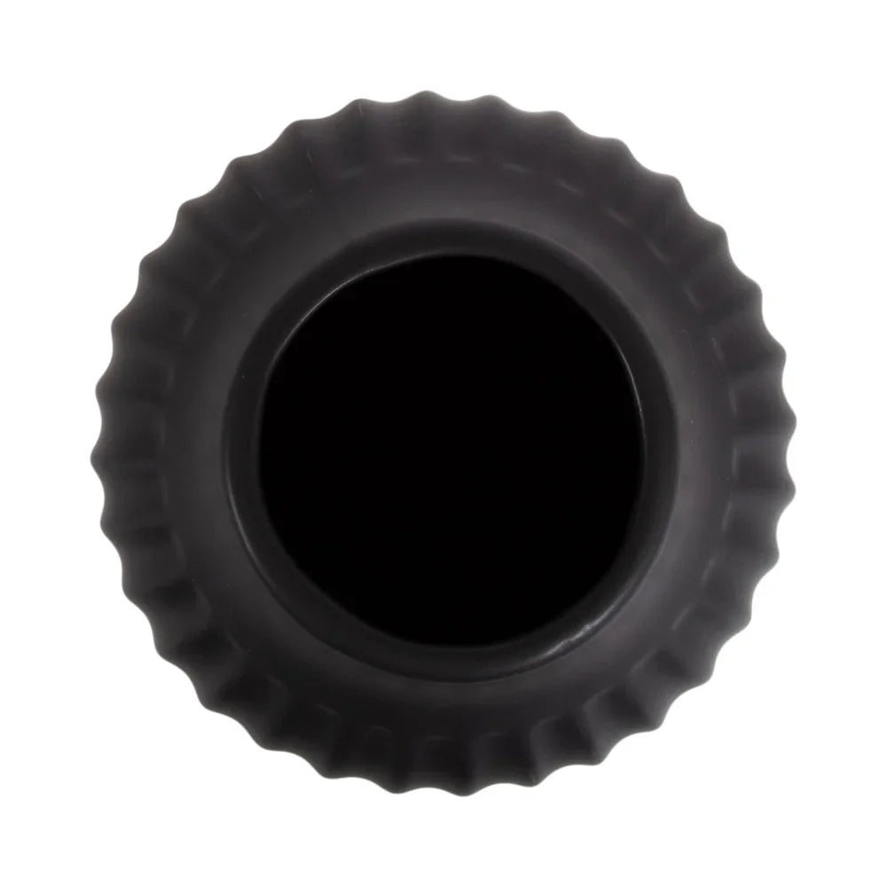 Ribbed Ceramic Curved Vase For Tabletop Decor Gifts