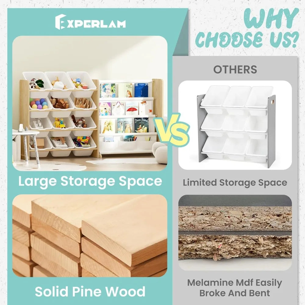 Hign Concerned Storage Organizer With Toy And Bookshelf
