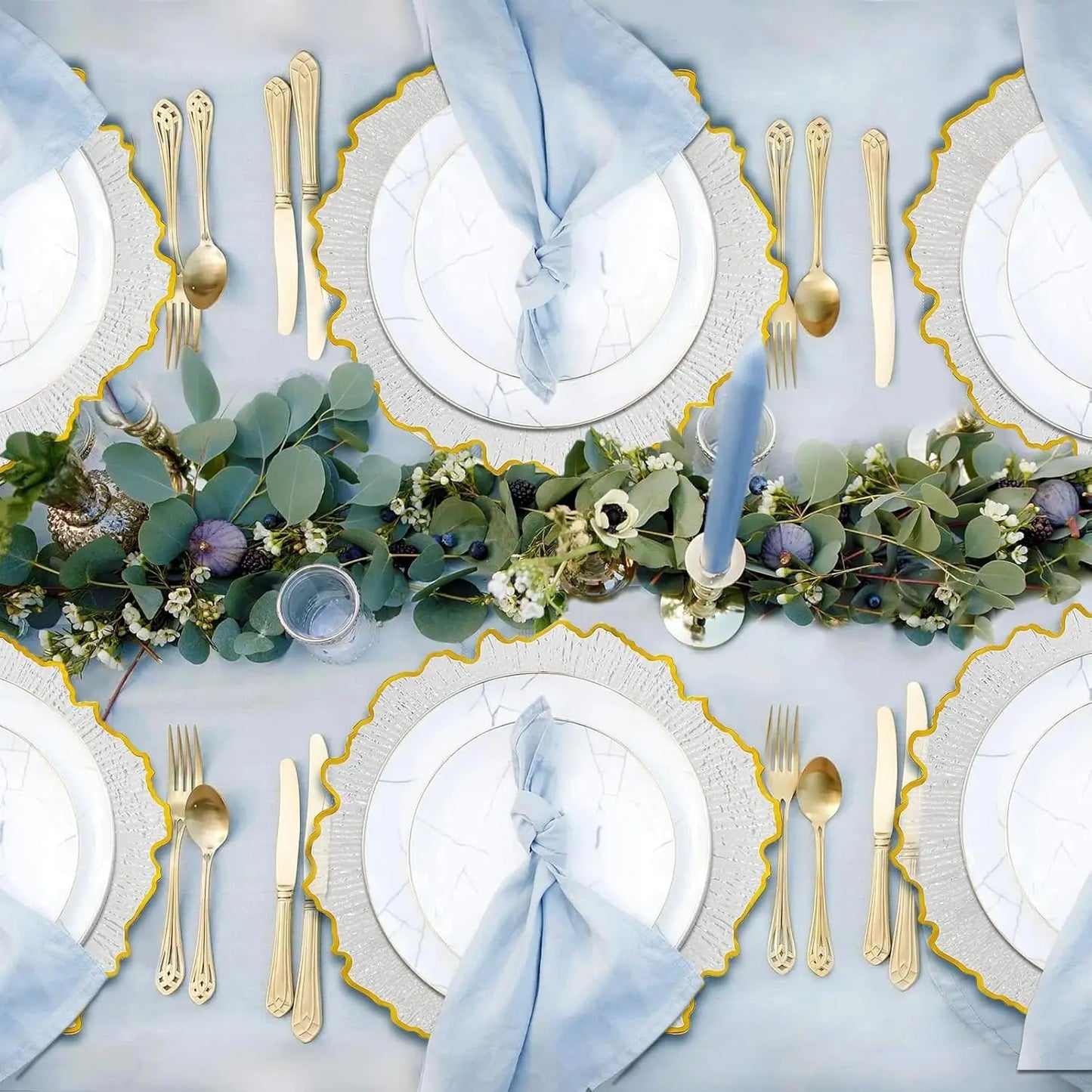 Bymaocar 25Pcs Flower Shape Dinner Charger Plates For Home Kitchen