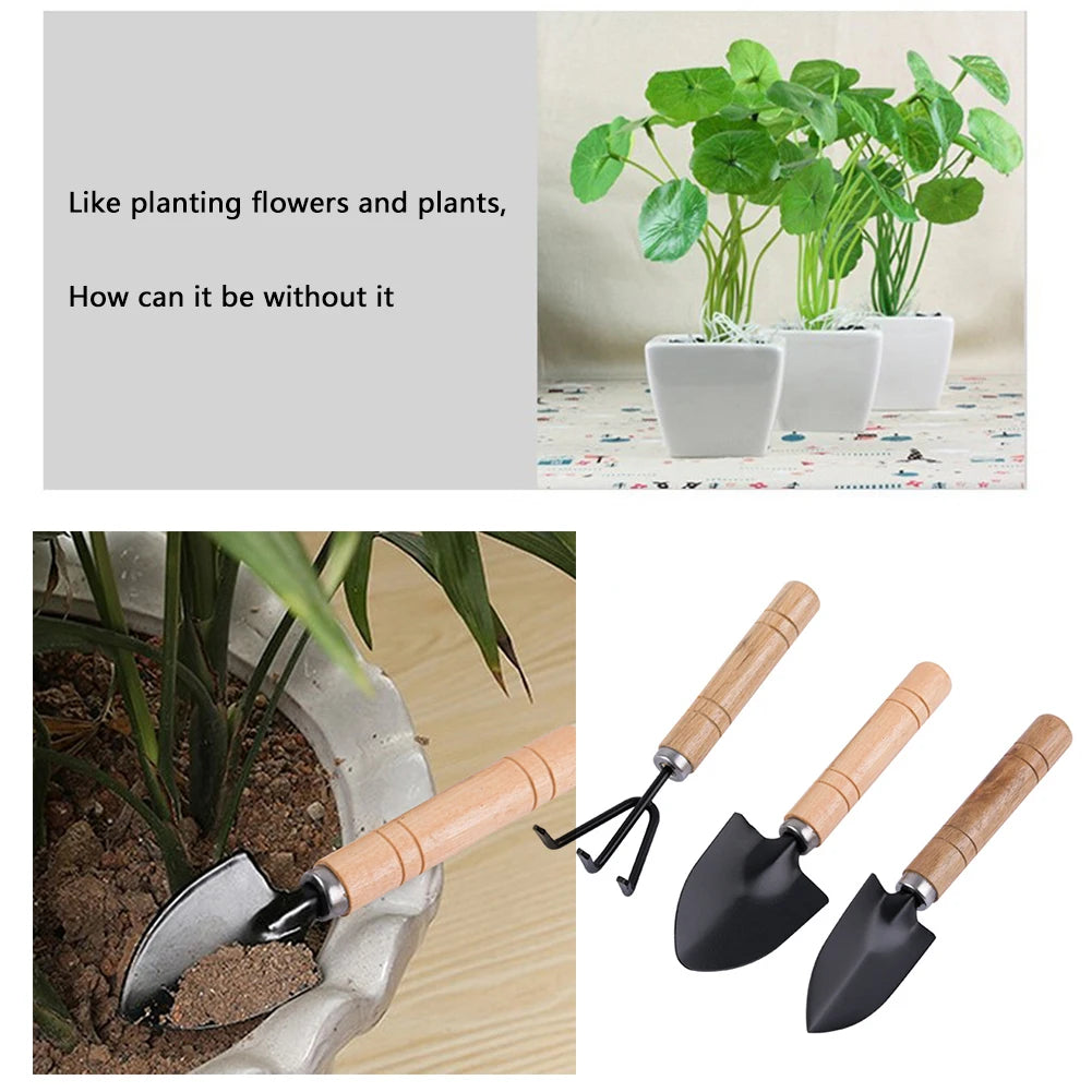 Alloet 3Pcs Shovel Rake Spade Garden Tool Set For Kids