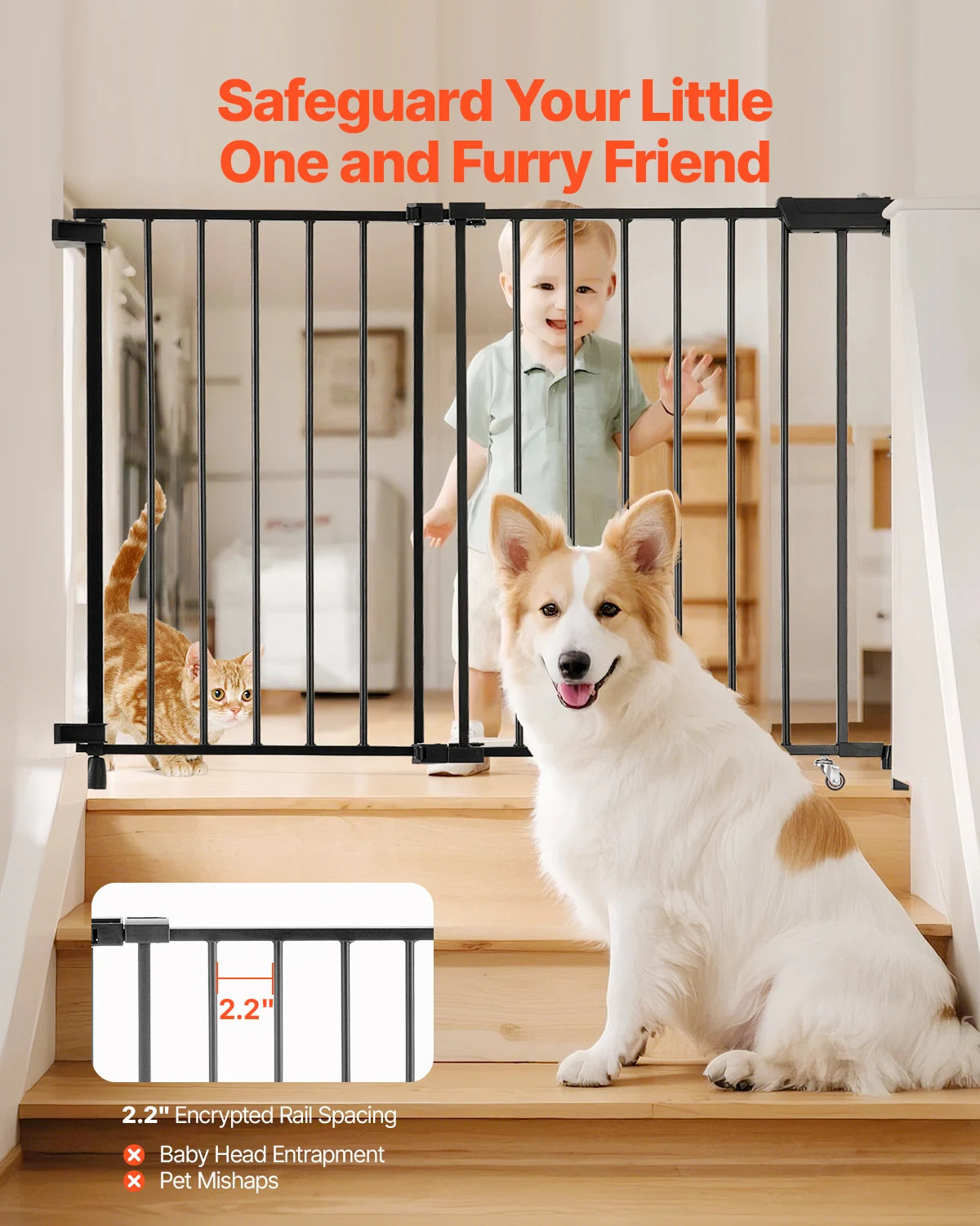 SucceBuy Adjustable Baby Gate For Child And Pet Safety