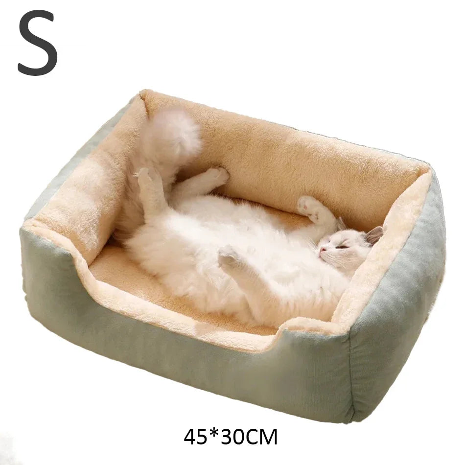 Cozy Plush Cat Bed For Cats And Kittens With House