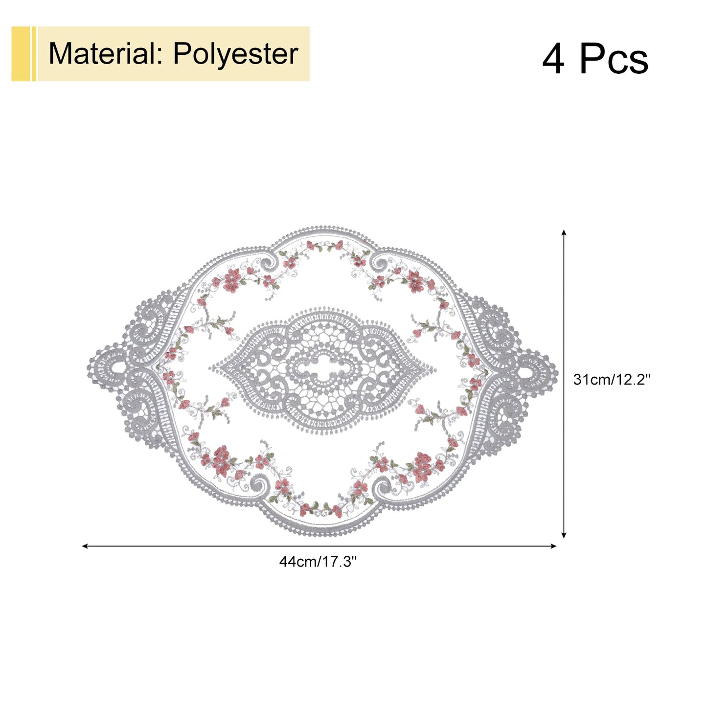 UXCELLCN Retro Lace Placemat Embroidered Table Mats Doilies