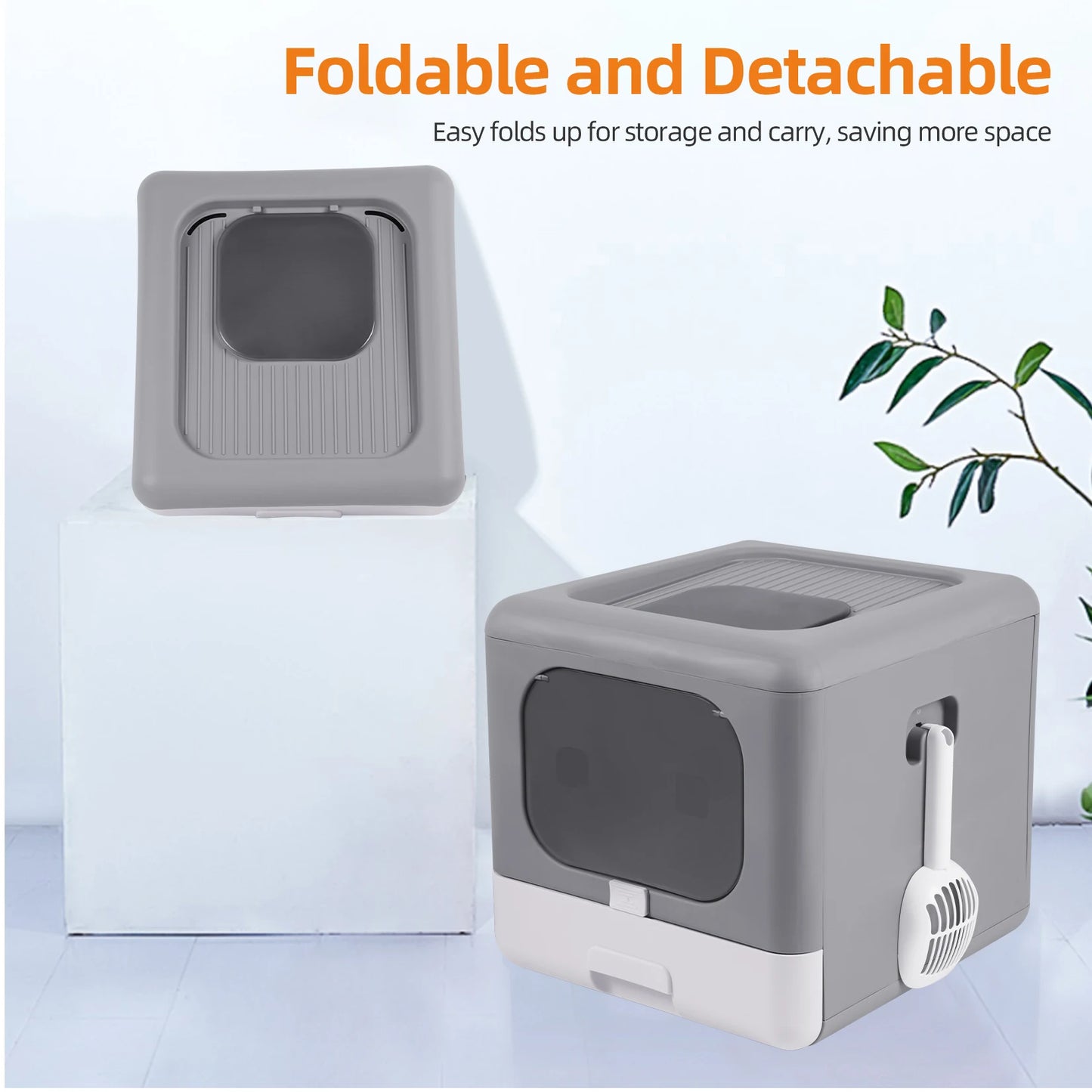 Feature Modern Cat Litter Box Self Cleaning Hidden Potty