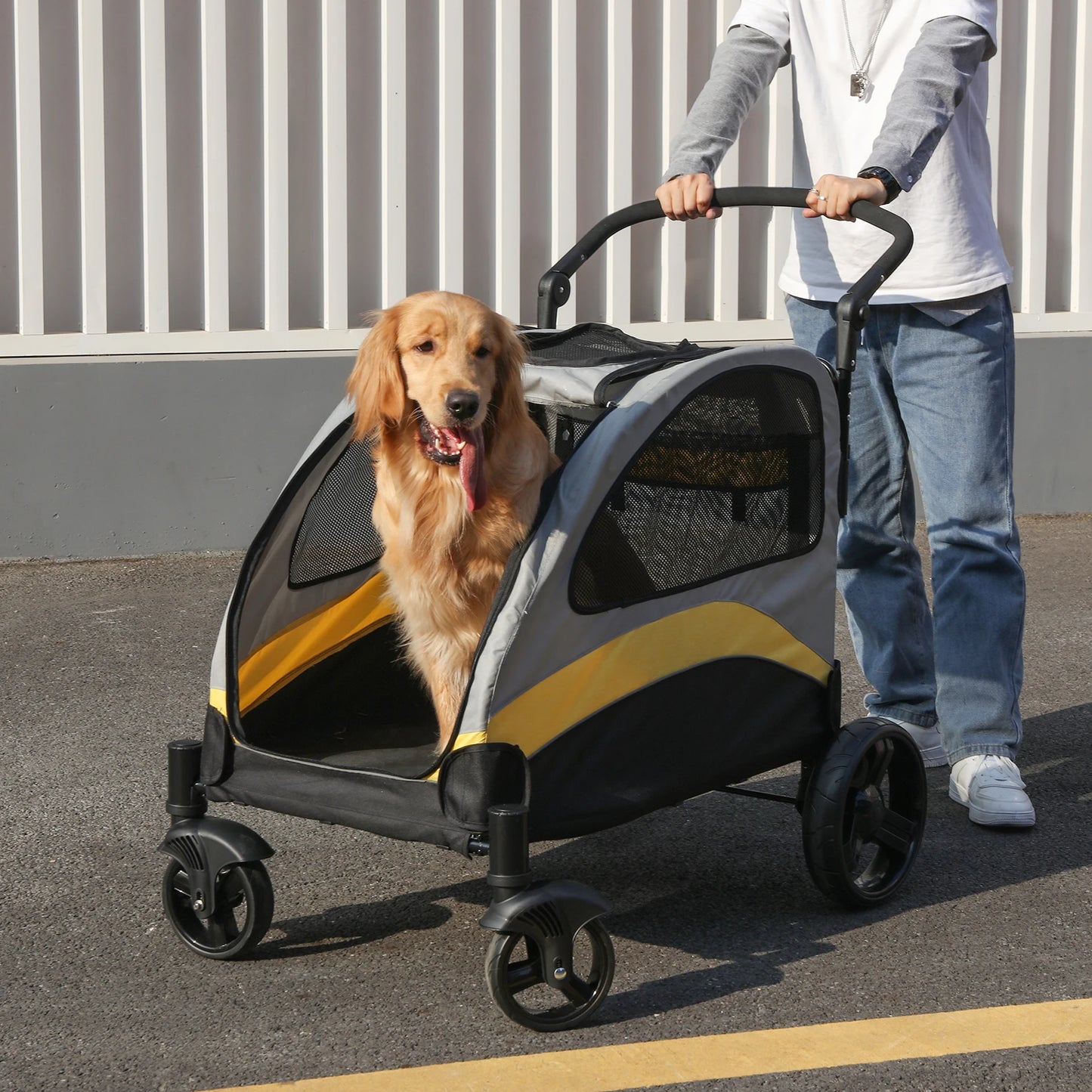 Dog Stroller Pet Jogger Wagon Foldable Travel Trolley Carrier