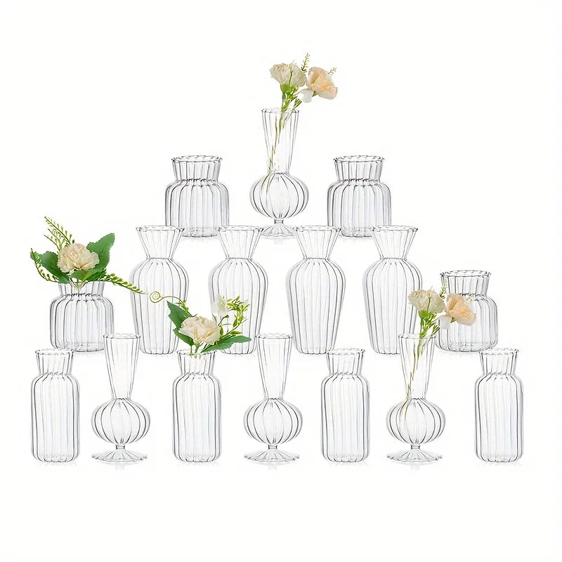 Transparent Glass Vase Set for Wedding Tables and Rose Centerpieces