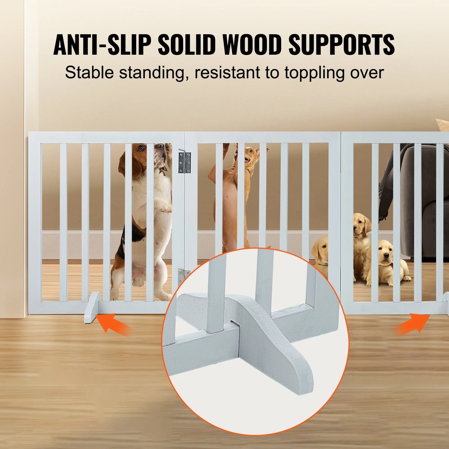 Free Standing Dog Gate Foldable Pet Barrier For Narrow Passages