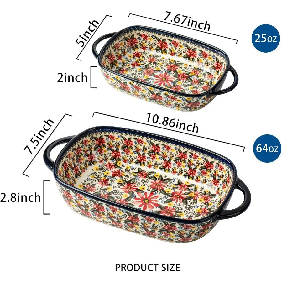 High Concerned Ceramic Baking Dishes Two Piece Bakeware Set Oven