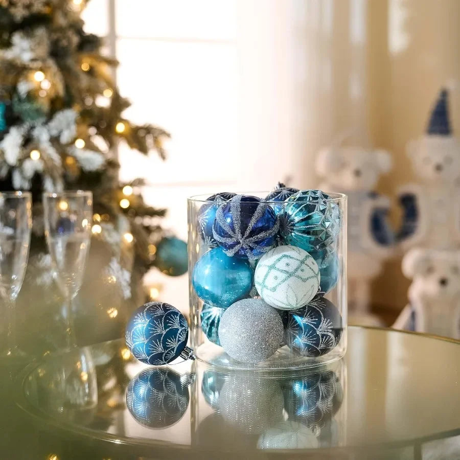 LISME Elegant Shatterproof Christmas Tree Ornaments Set 30 Pieces For Holiday Party