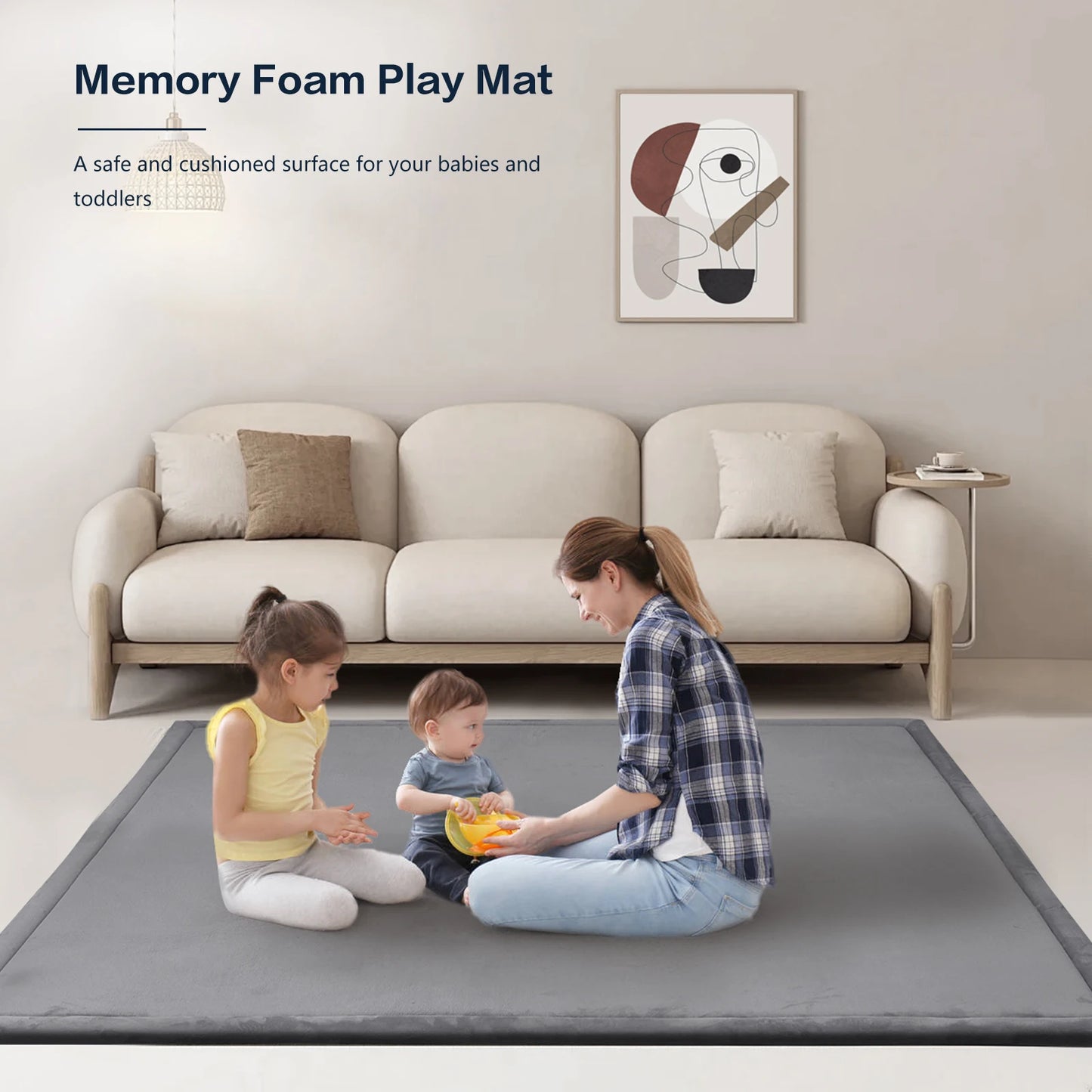 Huloo Sleep Memory Foam Playpen Carpet with Non Slip Backing