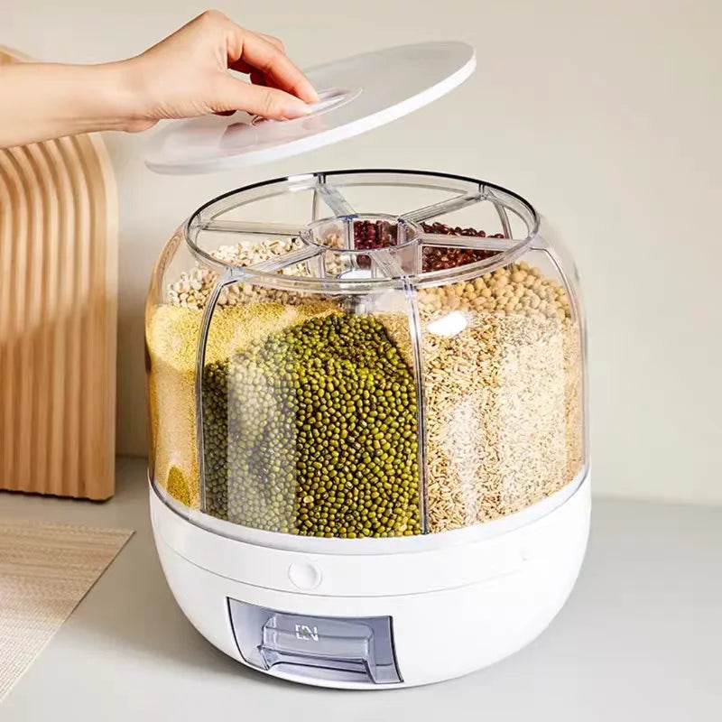 Hign-concerned Rotating Food Storage Containers With Lid For Dry Goods