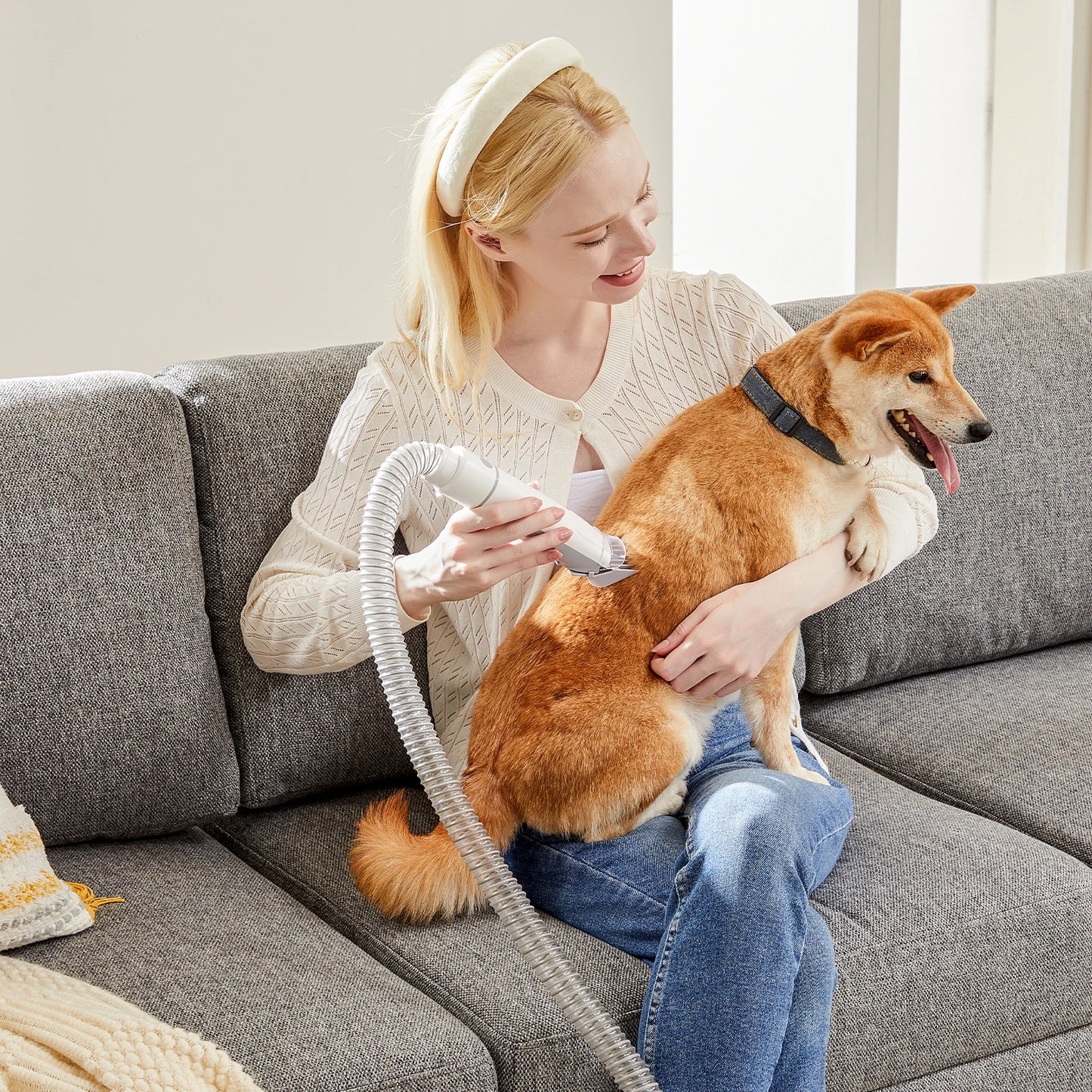 Pet Grooming Vacuum Kit With Cordless Low Noise Clippers For Cats