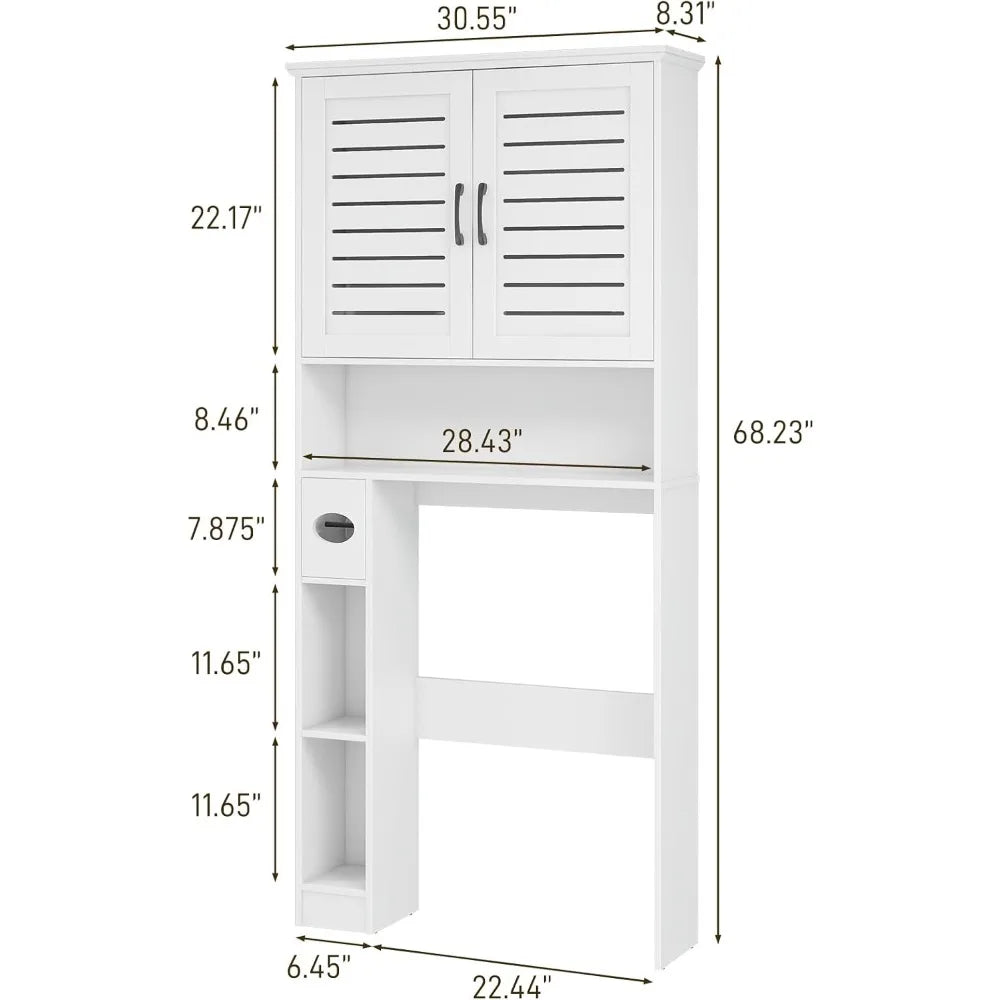 MKDK Freestanding Bathroom Over-The-Toilet Storage Cabinet With Two Doors