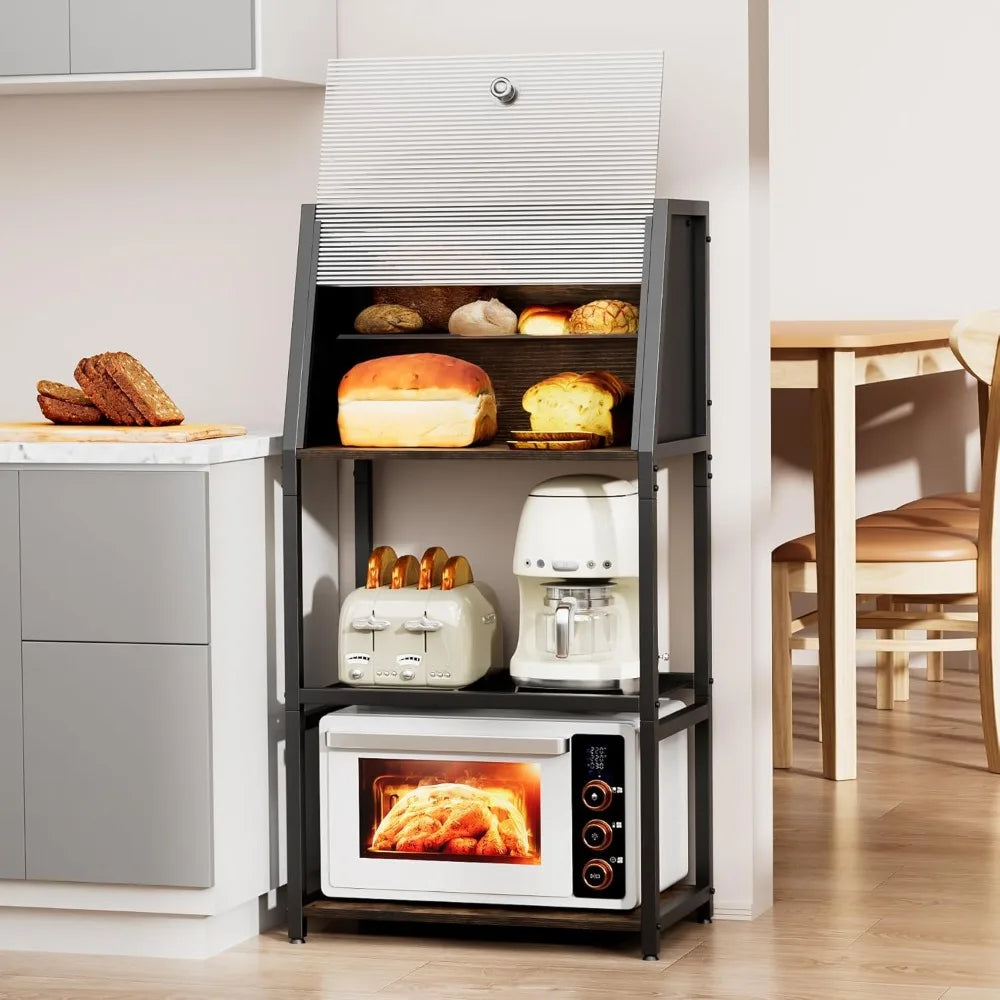 RBXC Baker Rack TwoInOne Bread Box Kitchen Organizer